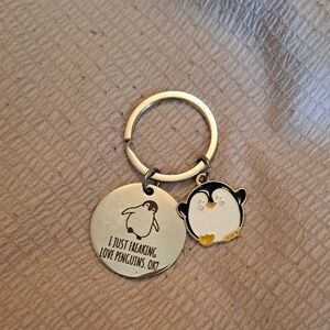 Cute Penguin Keychain - Silver & Black/White